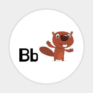 The Letter B for Beaver Alphabet uppercase and lowercase A letter Design Magnet